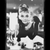 Art Print Audrey Hepburn Zwart-wit AAE178
