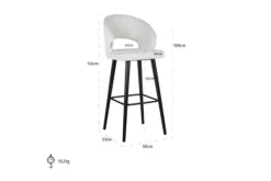 Barkruk 211073 White Bouclé  Savoy