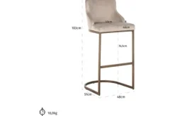 Barstoel 211184 Khaki Velvet Bolton