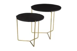 Bijzettafelset black brass Mason