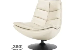 Draaifauteuil - beige boho leder | 95937 Sven