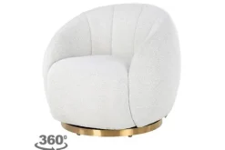 Draaifauteuil 210713 White Bouclé Jago