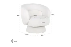 Draaifauteuil 211089 White Furry  Senna
