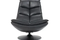 Draaifauteuil - zwart boho leder | 95939 Sven