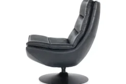 Draaifauteuil - zwart boho leder | 95939 Sven