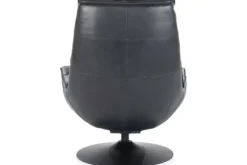 Draaifauteuil - zwart boho leder | 95939 Sven