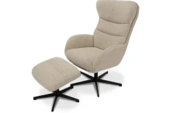 Draaifauteuil met hocker Naturel CH-73.051 Malmo