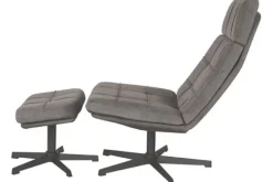Draaifauteuil met hocker Antraciet CH-73.022 Alvar