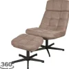 Draaifauteuil met hocker Taupe CH-73.028 Alvar