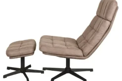 Draaifauteuil met hocker Taupe CH-73.028 Alvar