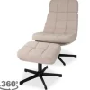 Draaifauteuil met hocker Naturel CH-73.004 Alvar