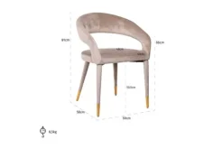 Eetkamerstoel 210753 Khaki Velvet Gia
