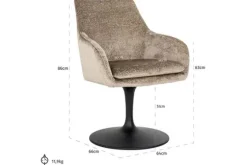 Eetkamerstoel 211952 Taupe Chenille Marlon