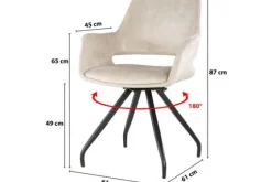 Eetkamerstoel Beige Velvet Capp