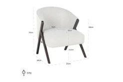 Fauteuil 211290 White Bouclé Mia