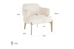Fauteuil 211058 White Chenille Venus