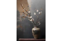 Glasschilderij Dark Blossom Vase