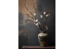 Glasschilderij Dark Blossom Vase