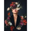 Glasschilderij vrouw met bloemen 080120-874
