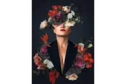 Glasschilderij vrouw met bloemen 080120-874