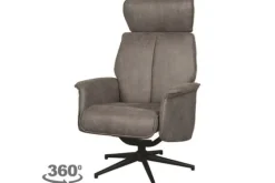 Relaxfauteuil Taupe Micro Suede CH-73.017 Verdal