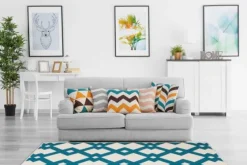 Vloerkleed 100 Ivoor Turquoise Now!