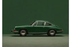 Wandkleed Green Porsche