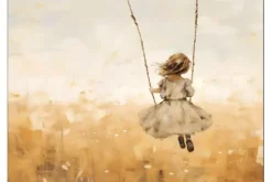 Wandkleed Swinging Girl